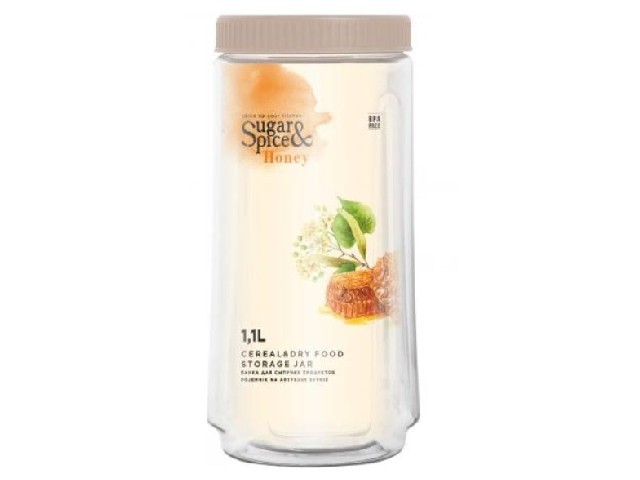 Банка для сыпучих продуктов Sugar&Spice Honey 1,1л латте